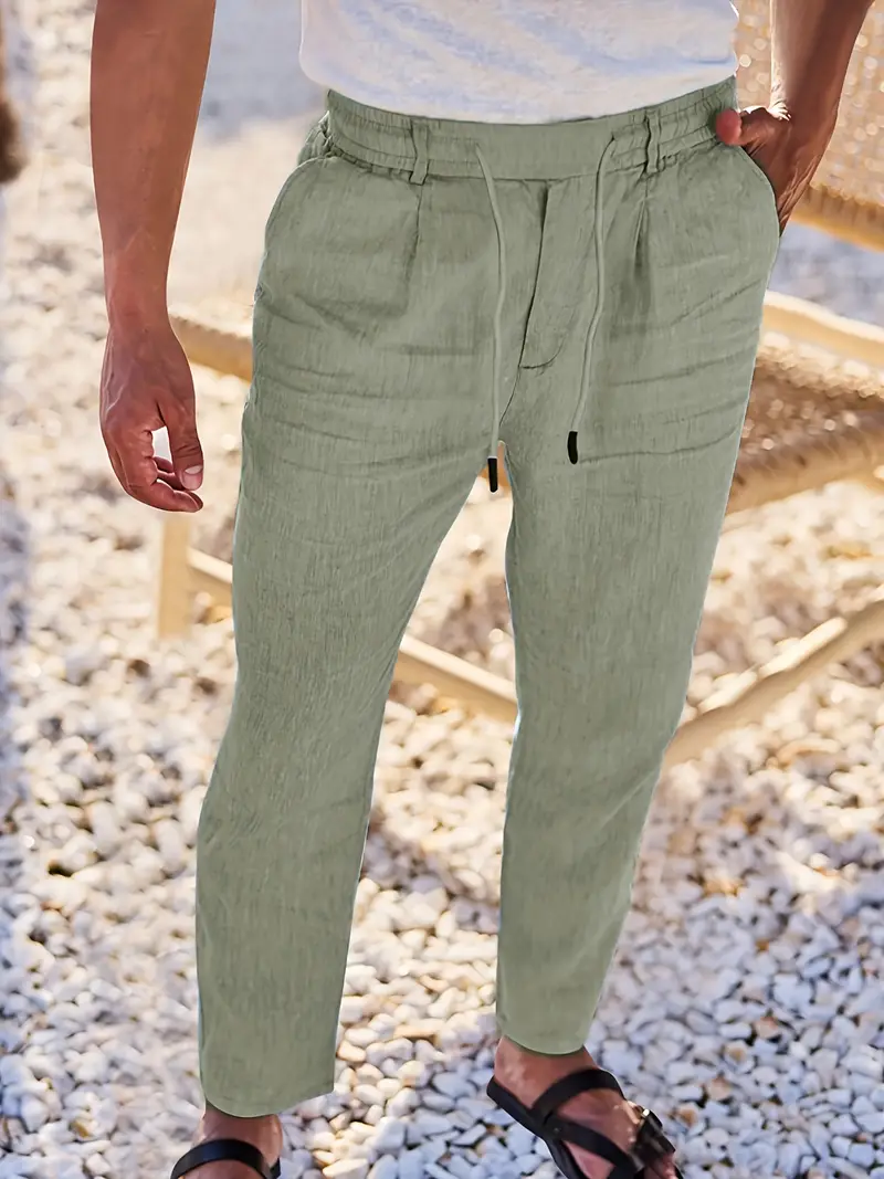 Nichols - Pantaloni Larghi In Lino Con Coulisse