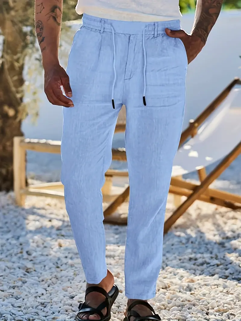 Nichols - Pantaloni Larghi In Lino Con Coulisse - Image 11