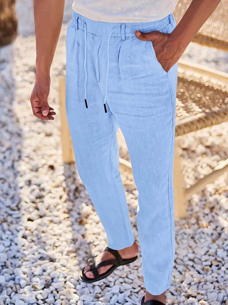 Nichols - Pantaloni Larghi In Lino Con Coulisse - Image 12