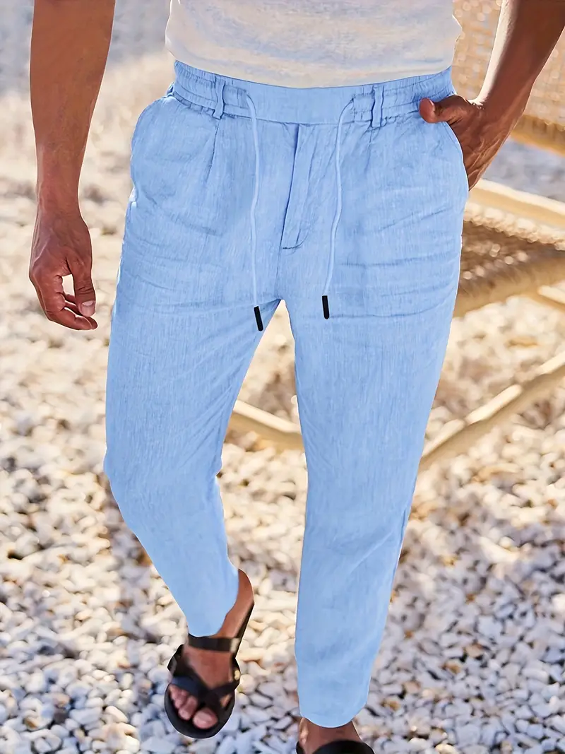 Nichols - Pantaloni Larghi In Lino Con Coulisse - Image 13