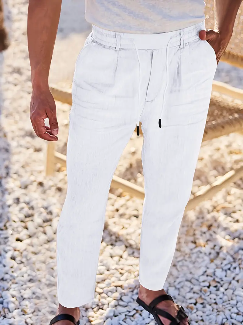 Nichols - Pantaloni Larghi In Lino Con Coulisse - Image 15