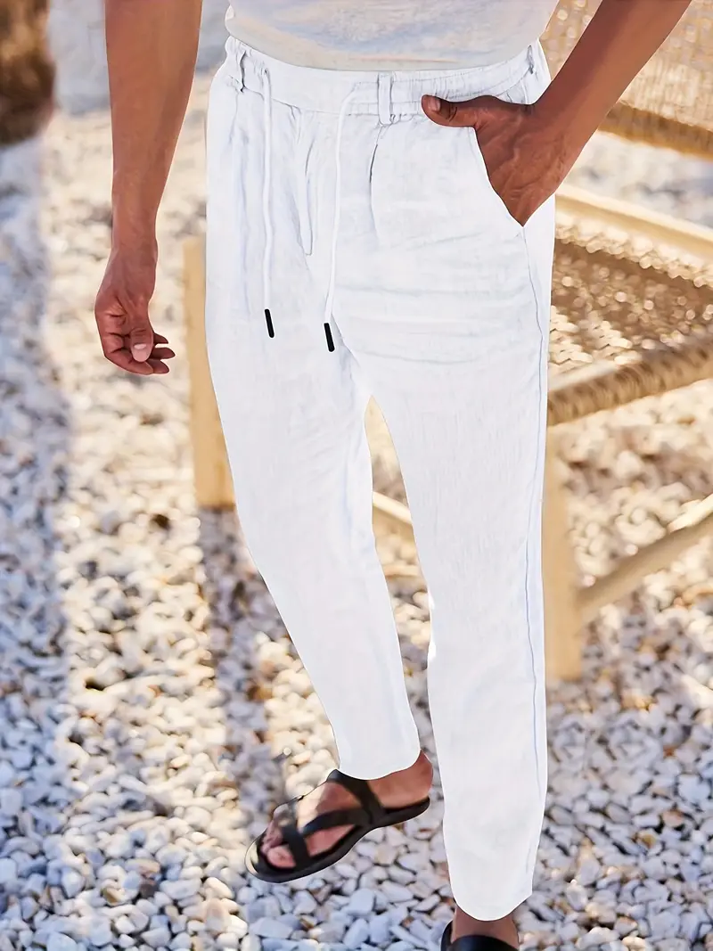 Nichols - Pantaloni Larghi In Lino Con Coulisse - Image 16