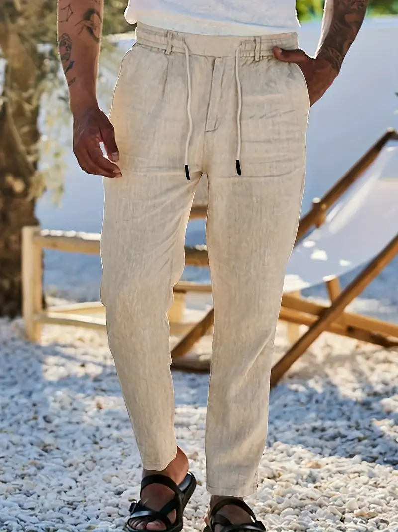 Nichols - Pantaloni Larghi In Lino Con Coulisse - Image 19