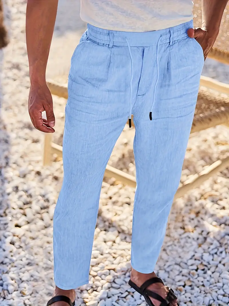 Nichols - Pantaloni Larghi In Lino Con Coulisse - Image 2