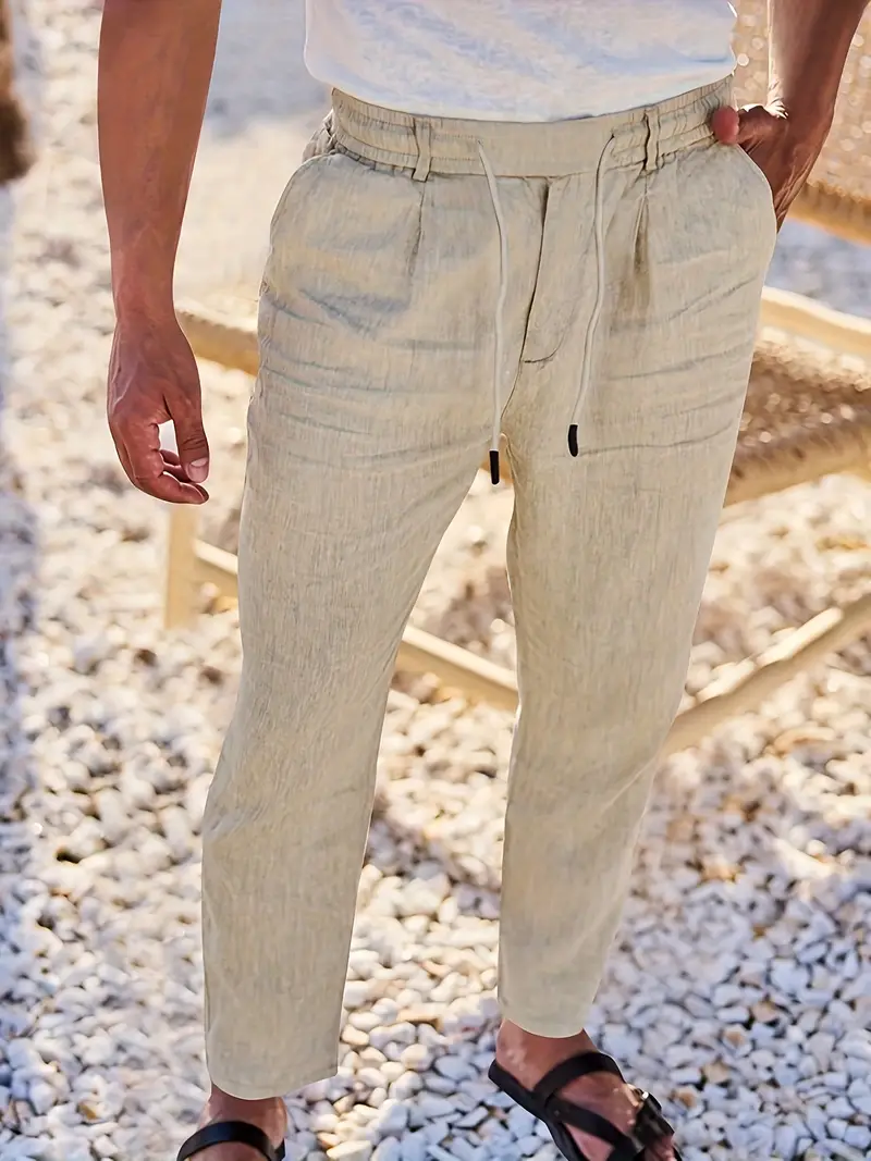 Nichols - Pantaloni Larghi In Lino Con Coulisse - Image 20
