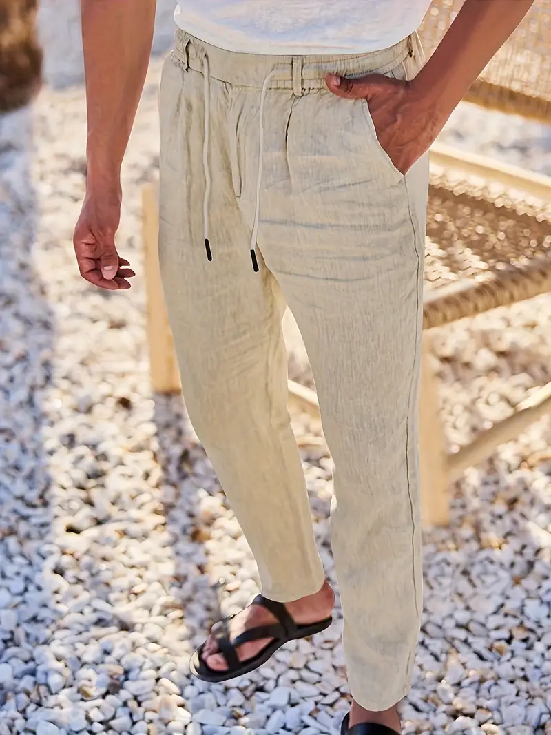 Nichols - Pantaloni Larghi In Lino Con Coulisse - Image 21
