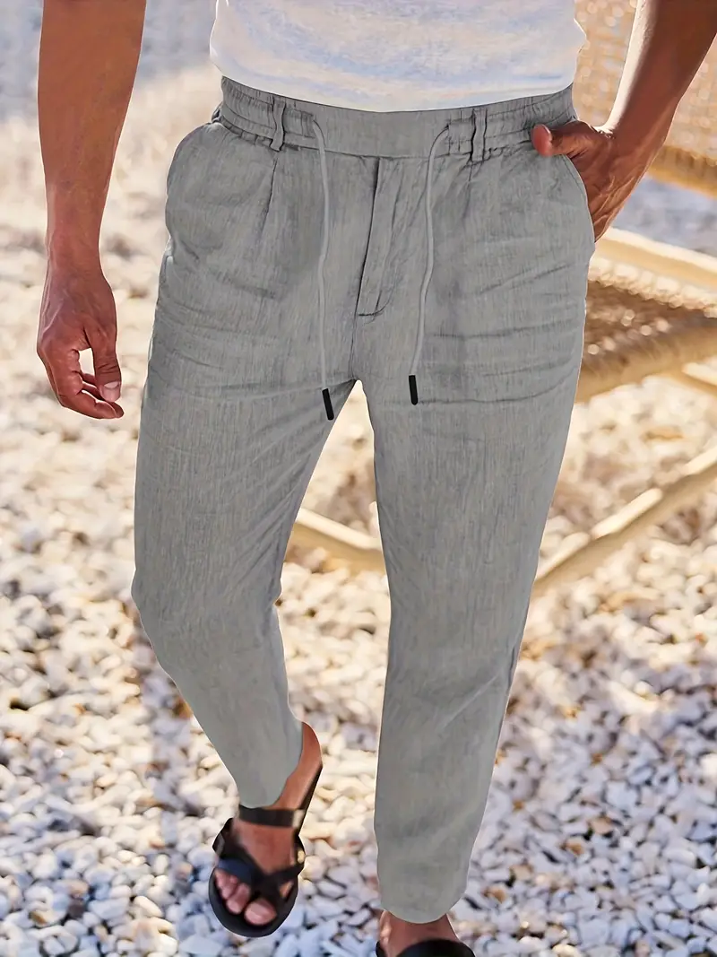Nichols - Pantaloni Larghi In Lino Con Coulisse - Image 24