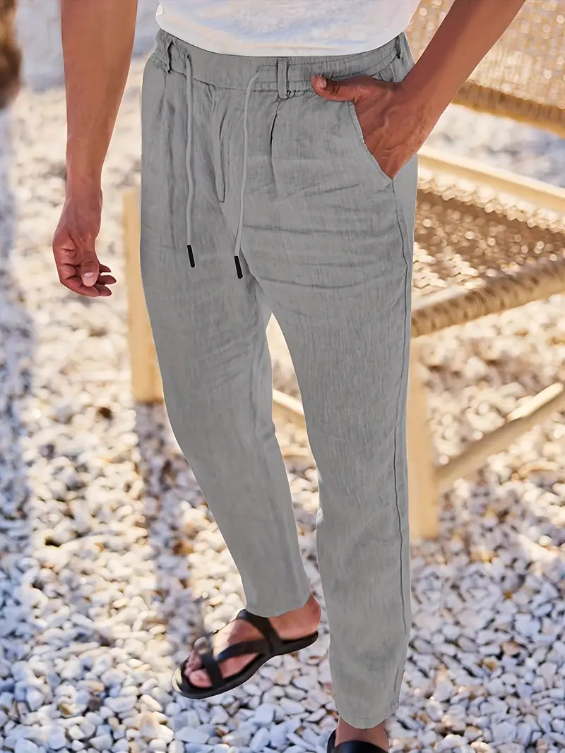 Nichols - Pantaloni Larghi In Lino Con Coulisse - Image 25