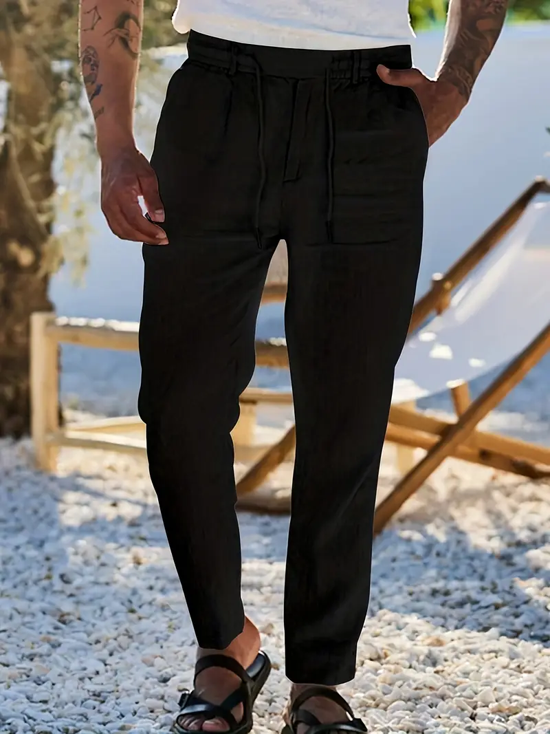 Nichols - Pantaloni Larghi In Lino Con Coulisse - Image 29