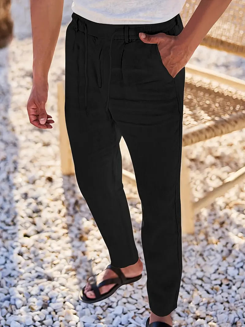 Nichols - Pantaloni Larghi In Lino Con Coulisse - Image 31