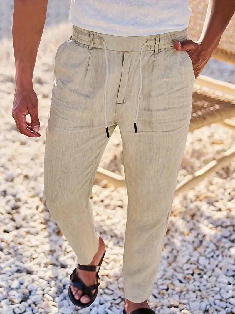 Nichols - Pantaloni Larghi In Lino Con Coulisse - Image 4