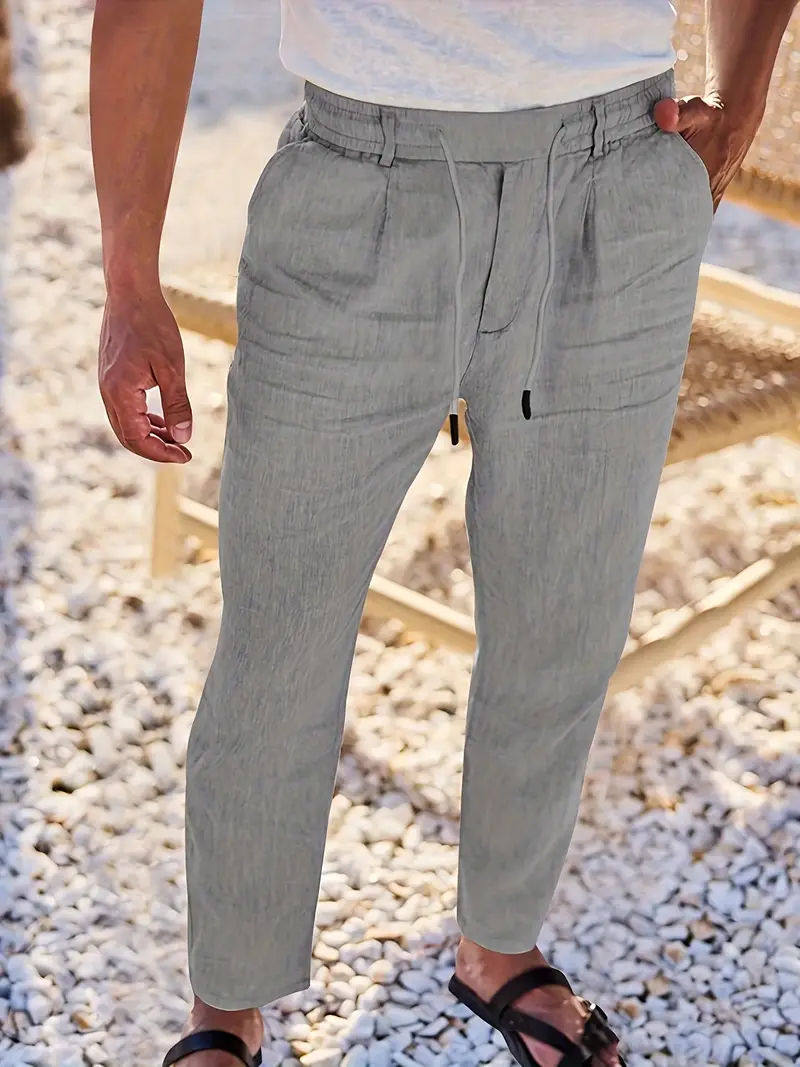 Nichols - Pantaloni Larghi In Lino Con Coulisse - Image 5