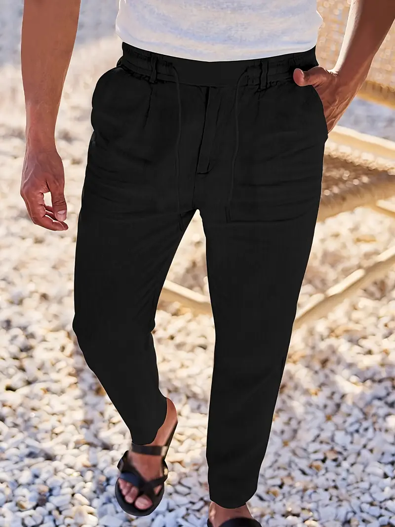 Nichols - Pantaloni Larghi In Lino Con Coulisse - Image 6