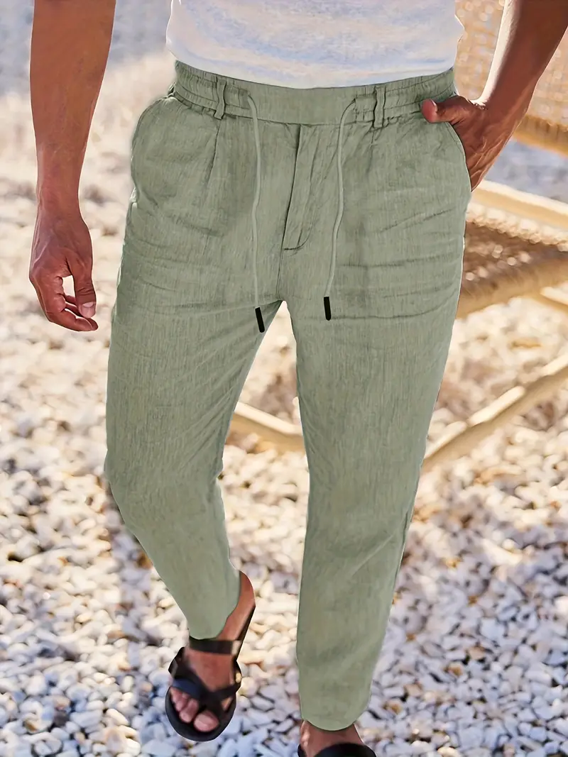 Nichols - Pantaloni Larghi In Lino Con Coulisse - Image 8