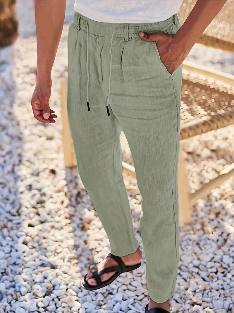 Nichols - Pantaloni Larghi In Lino Con Coulisse - Image 9