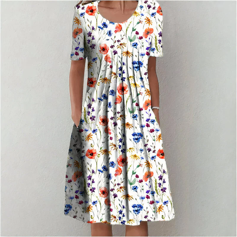 Nicolina - Elegante Abito Floreale In Cotone
