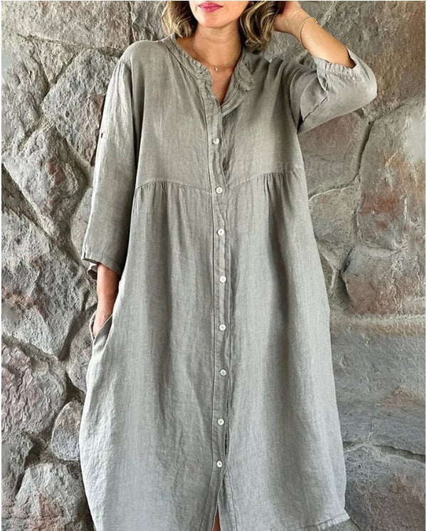 Nikita - Vestito a Camicia in Cotone e Lino - Image 3