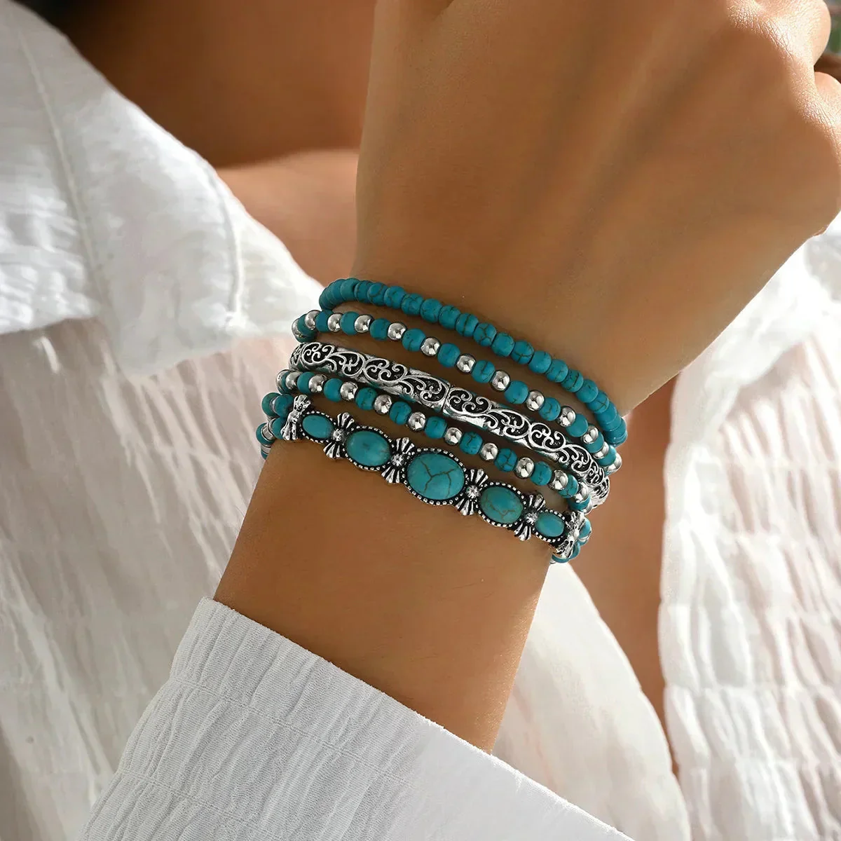 Nilay - Braccialetti Turchesi In Stile Boho