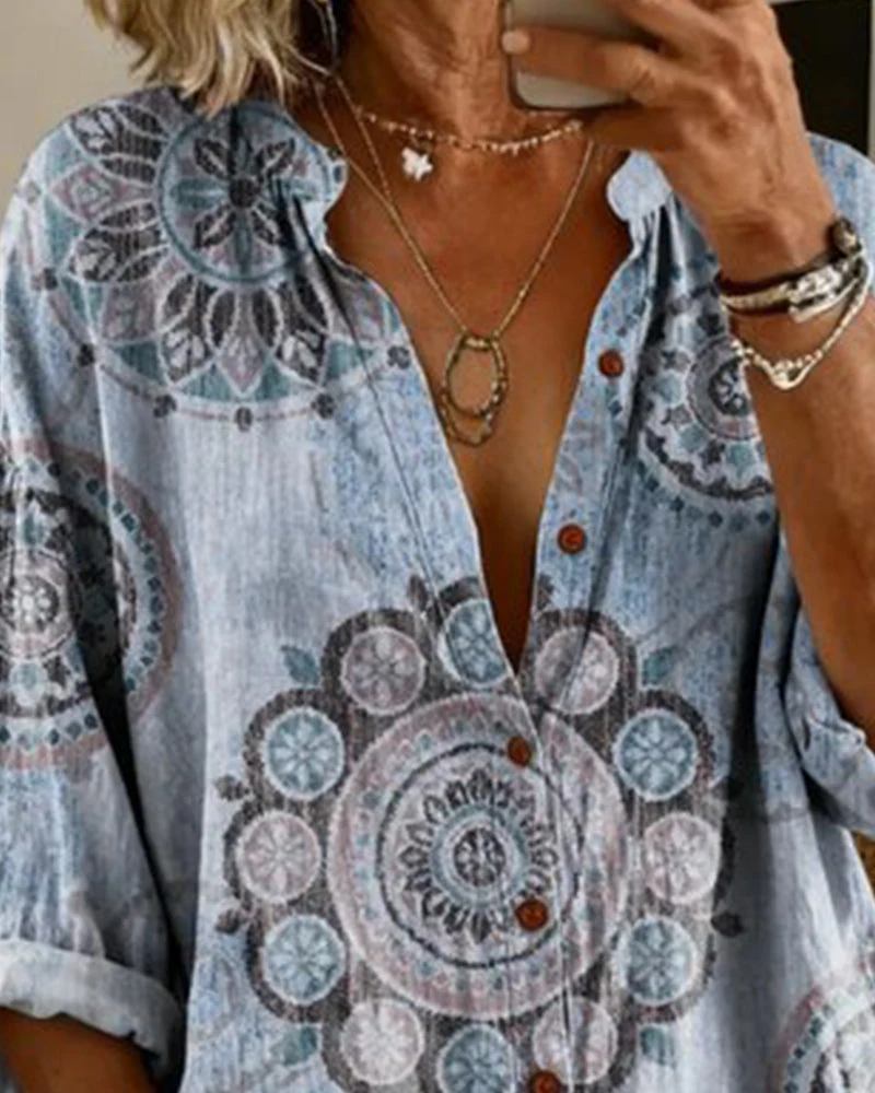 Nirita - Maglia a Maniche Lunghe Con Stampa Mandala - Image 3