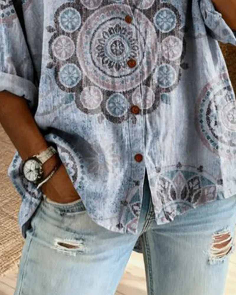 Nirita - Maglia a Maniche Lunghe Con Stampa Mandala - Image 4