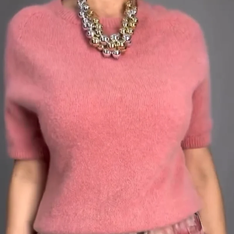 Nirosha - Elegante Top in Maglia a Motivi Floreali e Gonna Midi - Image 4