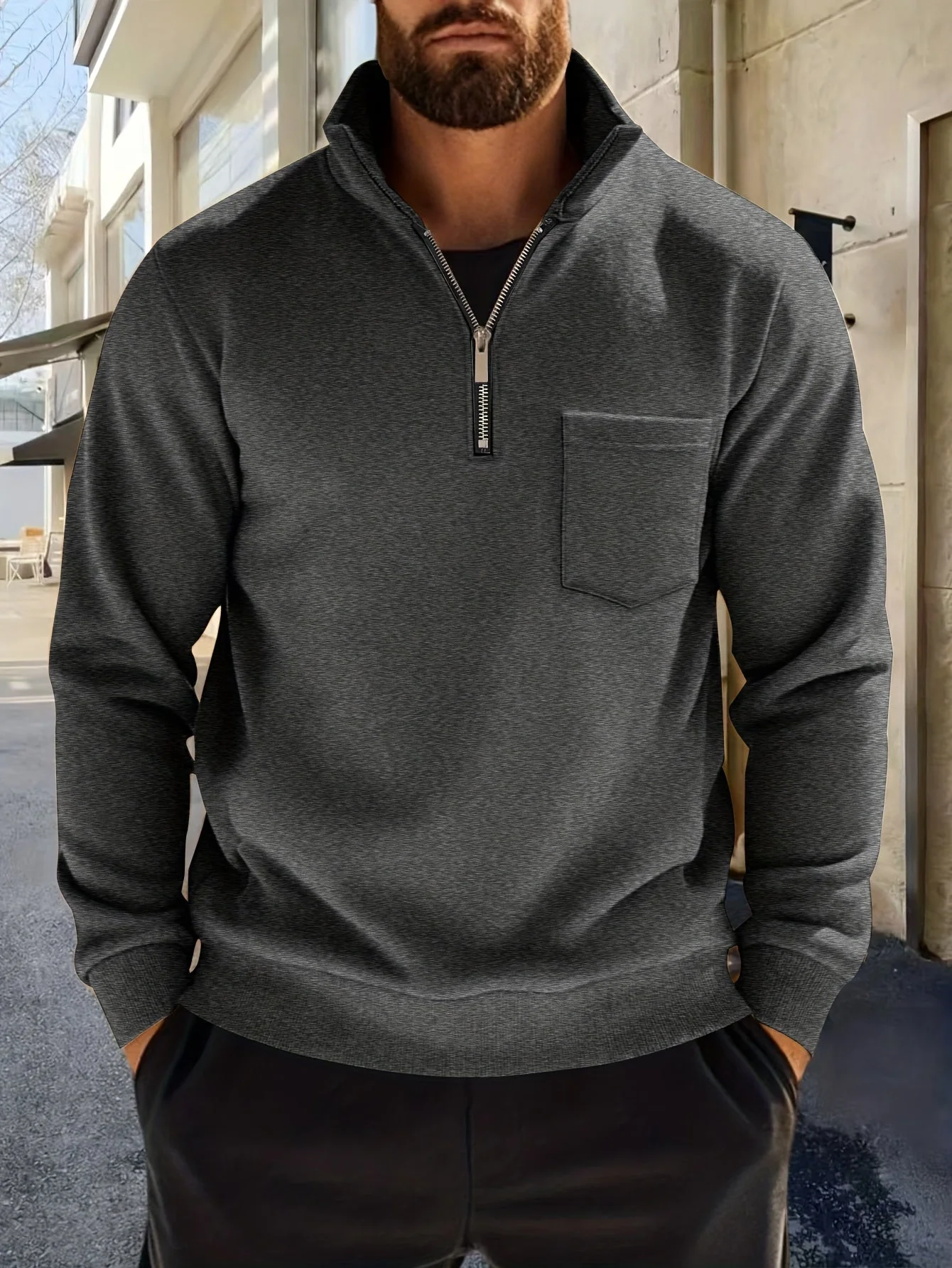 Nistor - Camicia A Maniche Lunghe Con Mezza Zip - Image 6