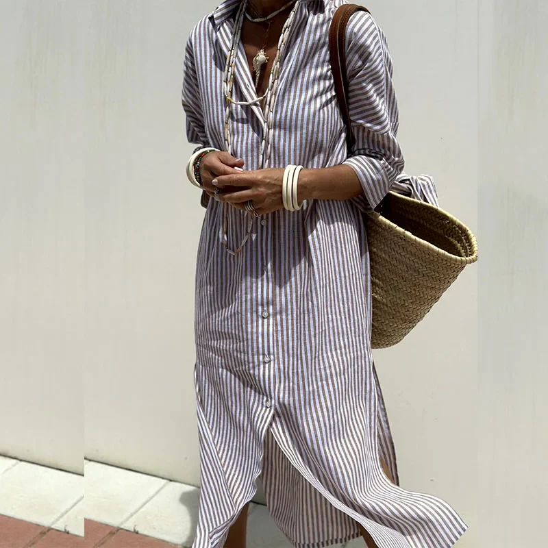 Niyara - Abito a righe Camicia - Image 5