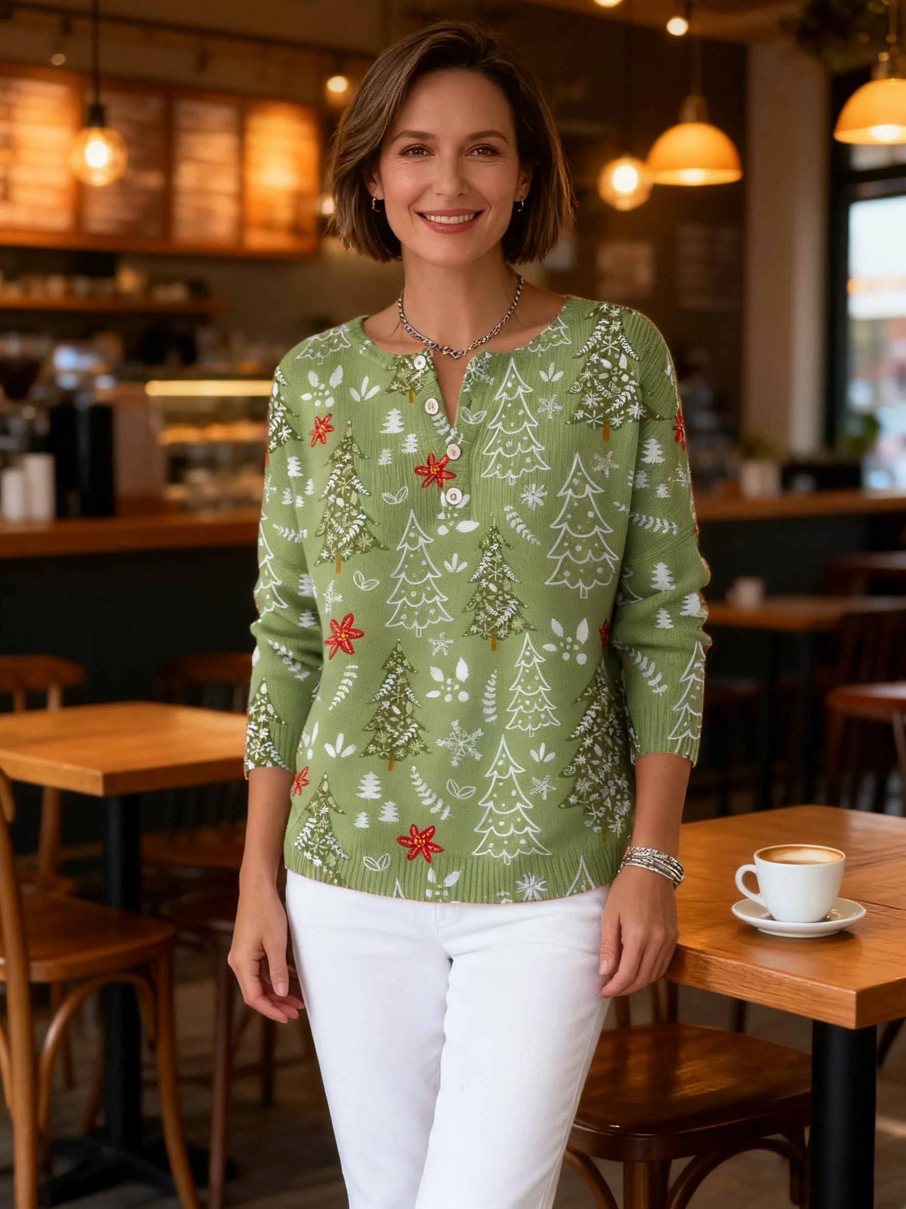 Nocchi - Maglione Natalizio Con Bottoni