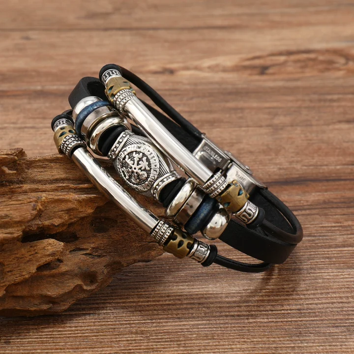 NorBrac - Bracciale Vintage In Pelle In Stile Vichingo - Image 2