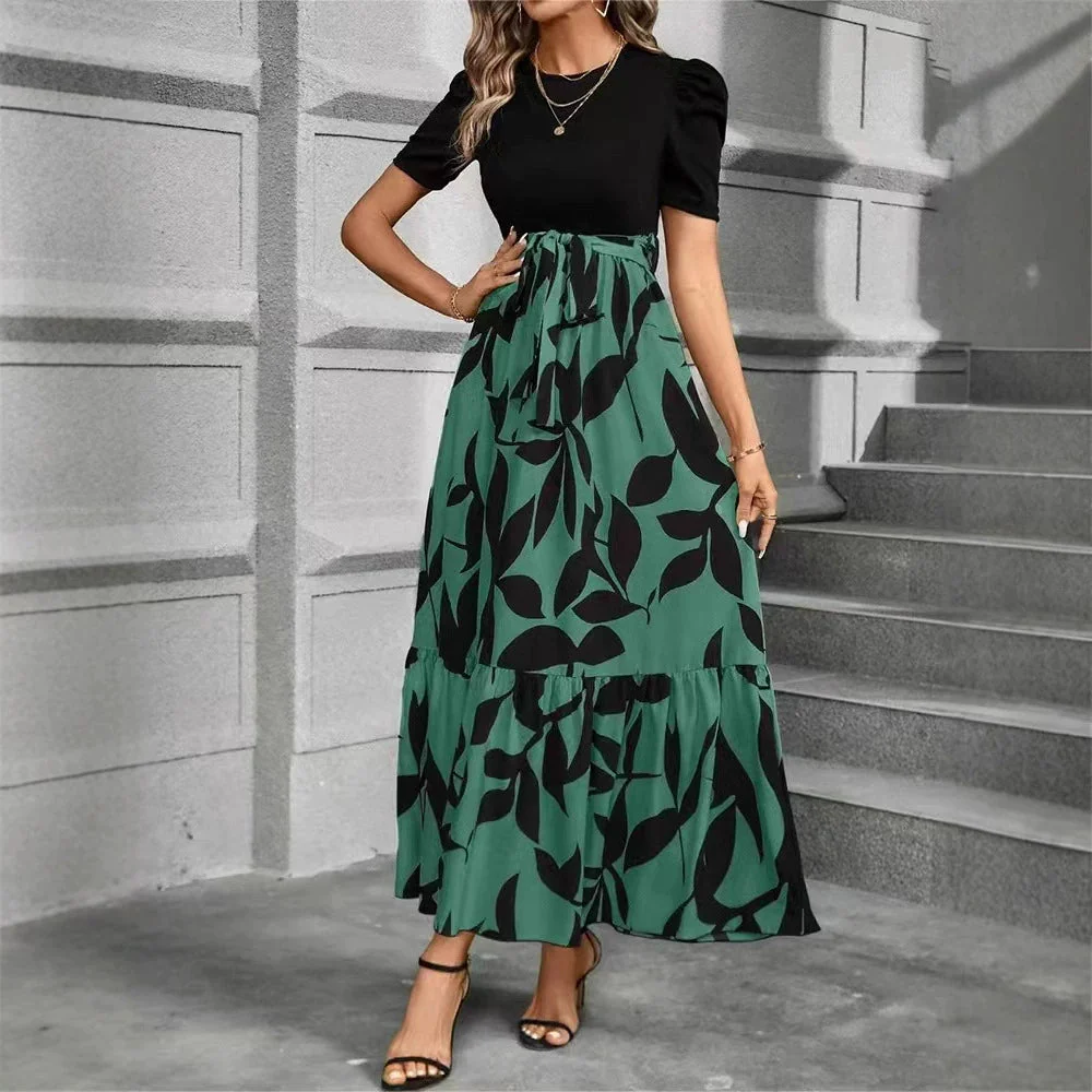 Nuray - Elegante Abito Floreale a Maniche Corte - Image 2