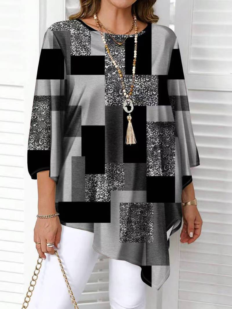 Nurit - Camicetta Oversize a Quadri Con Stampa e Maniche Corte - Image 15