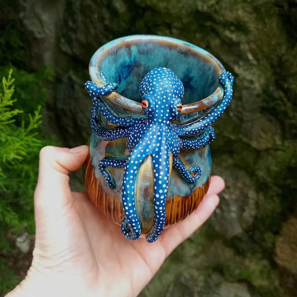 OctoCraft - Tazza da Caffè con Polpi Realizzati a Mano - Image 2