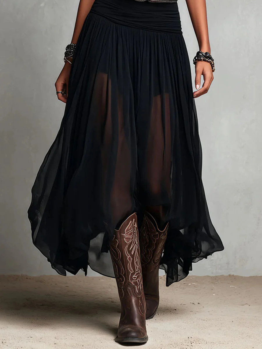 Odetta - Elegante Abito Lungo In Tulle Con Cintura - Image 6