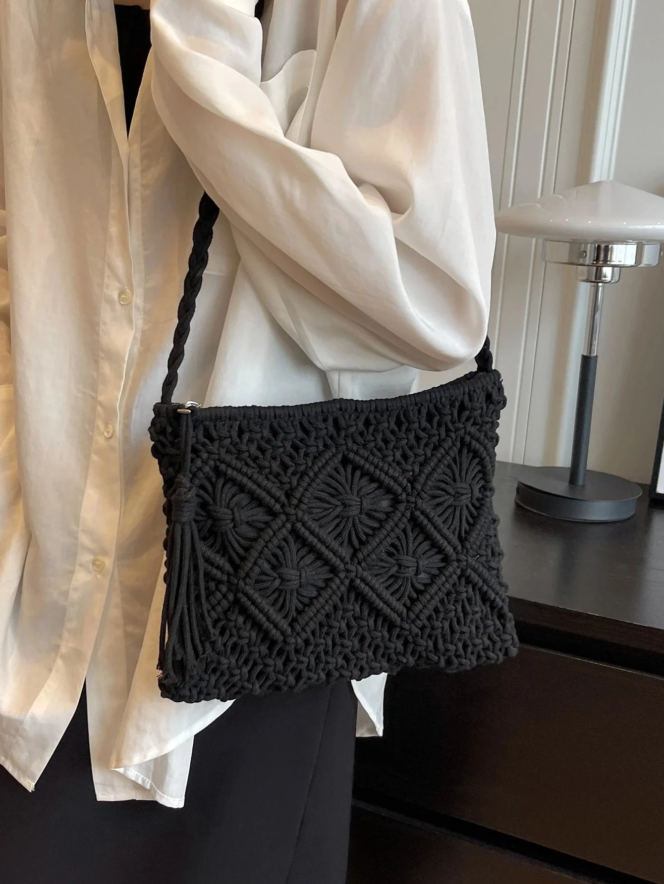 Ondina - Borsa a Tracolla Intrecciata
