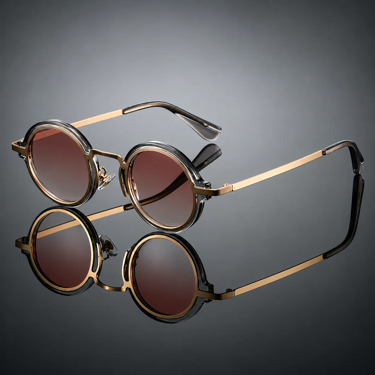 OrbitShade - Occhiali Da Sole Con Montatura Rotonda In Metallo Stile Retrò - Image 2