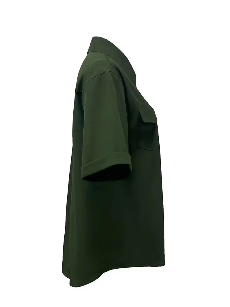 Ornilla - Camicia Ampia a Maniche Corte Con Taschino - Image 8