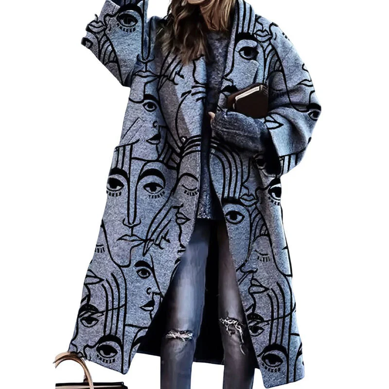 Orsolya - Cappotto Stampato a Maniche Lunghe Con Tasche - Image 3