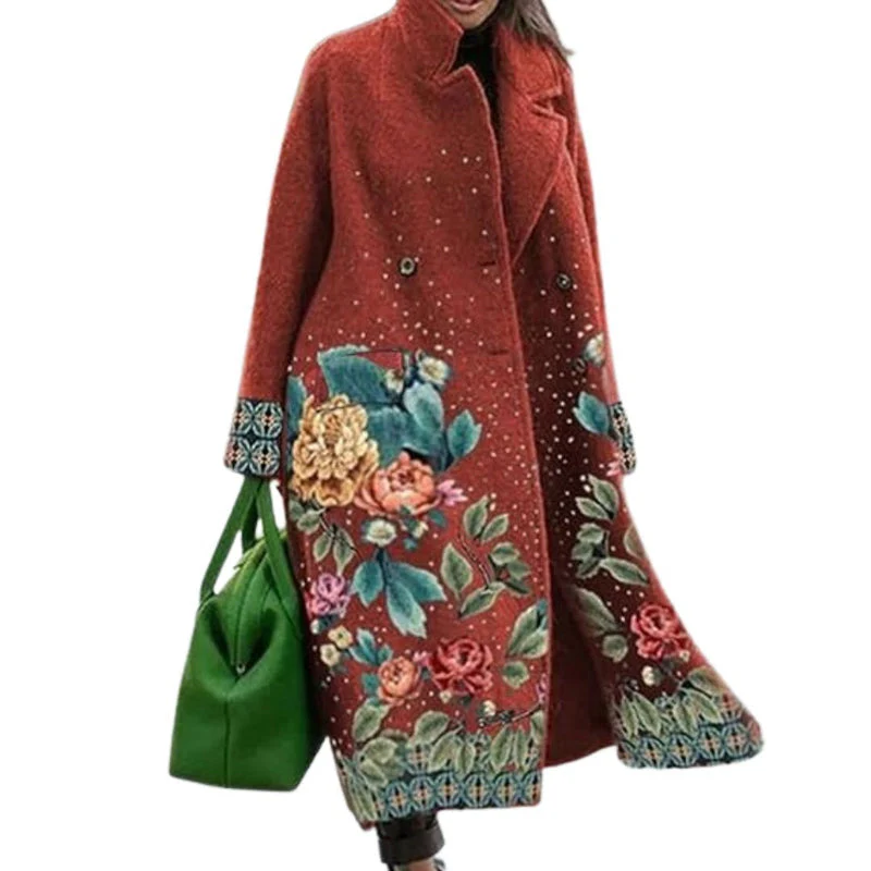 Orsolya - Cappotto Stampato a Maniche Lunghe Con Tasche - Image 5