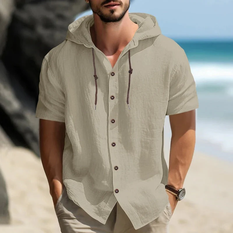 Osvaldo - Comoda Maglia Con Cappuccio E Maniche Corte - Image 4