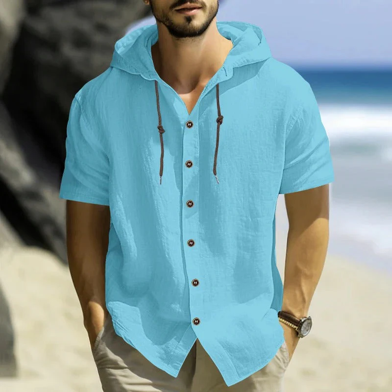 Osvaldo - Comoda Maglia Con Cappuccio E Maniche Corte - Image 5