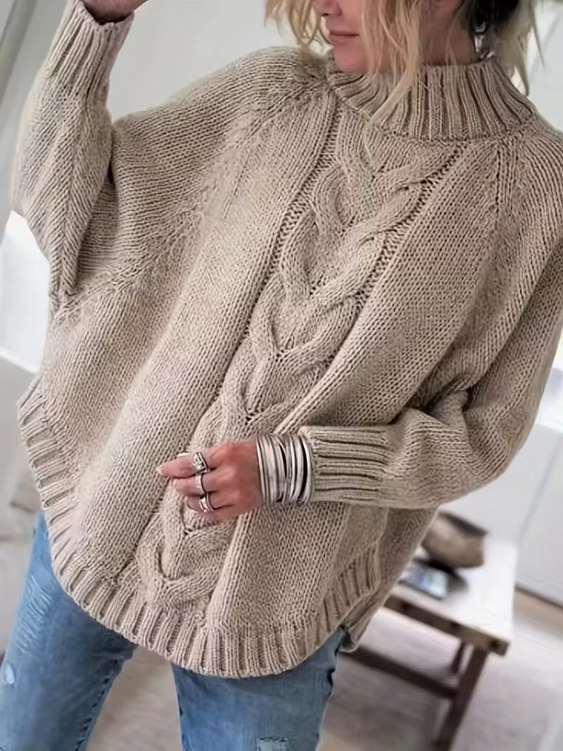 Pamella - Maglione Sovradimensionato Lavorato a Trecce