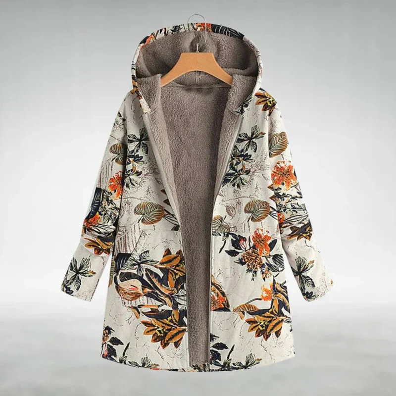 Panida - Elegante Giacca In Pile Con Motivo Floreale