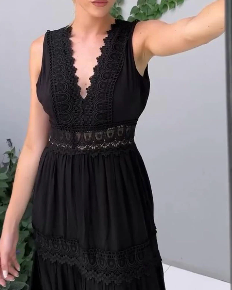 Papakosta - Elegante Abito Senza Maniche In Pizzo - Image 8