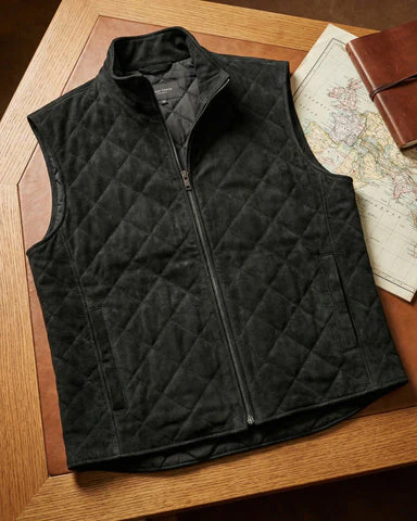 Paulinho - Gilet Trapuntato In Pelle Scamosciata - Image 2