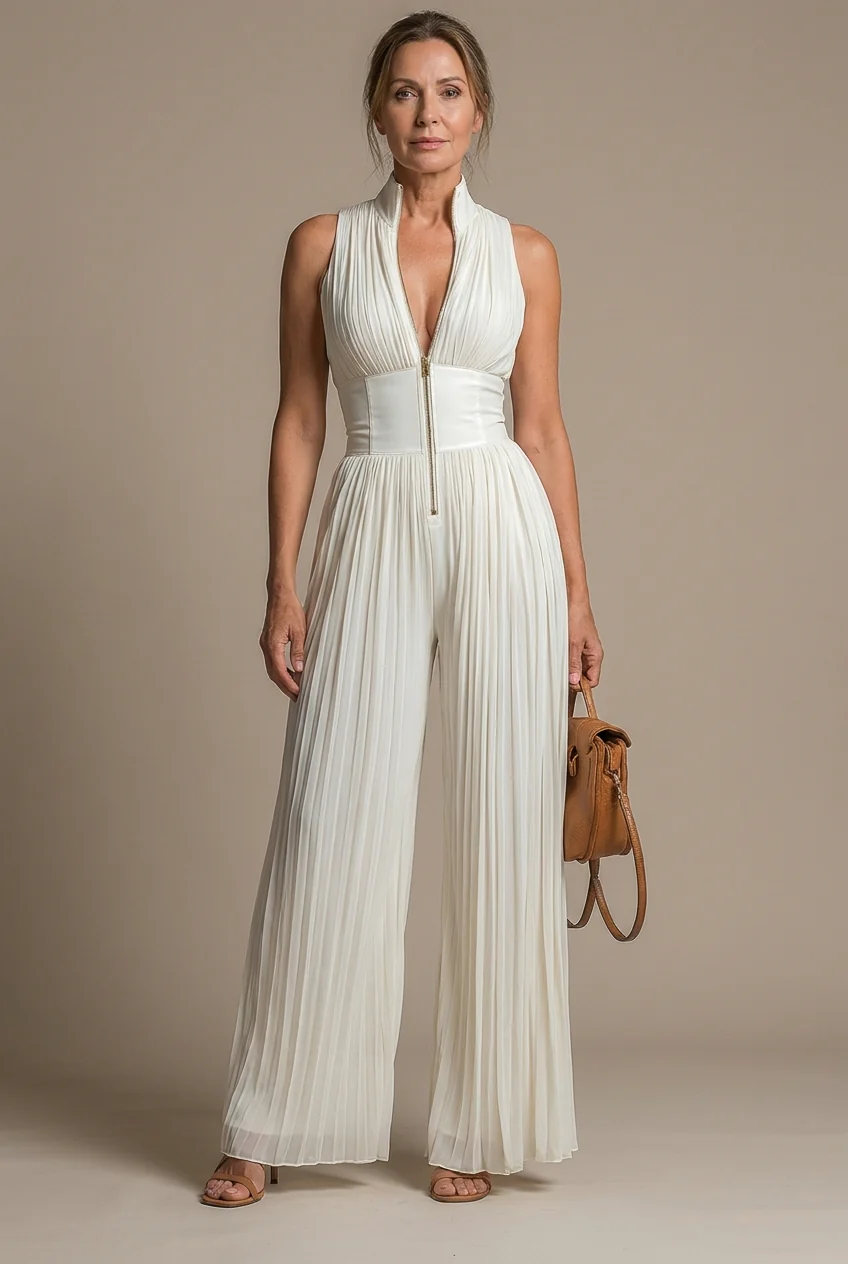 Perrine - Tuta in Chiffon Plissettato