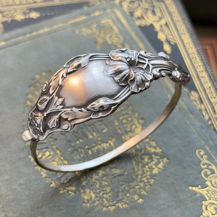 PetalCharm - Bracciale In Argento Con Incisione Floreale Vintage - Image 2