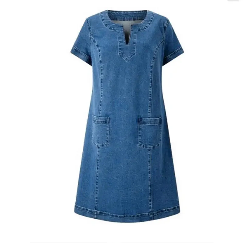 Polixeni - Abito In Morbido Denim - Image 5