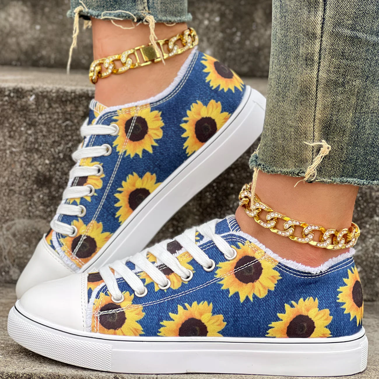 Portia - Sneaker Con Lacci e Stampa Girasole - Image 2