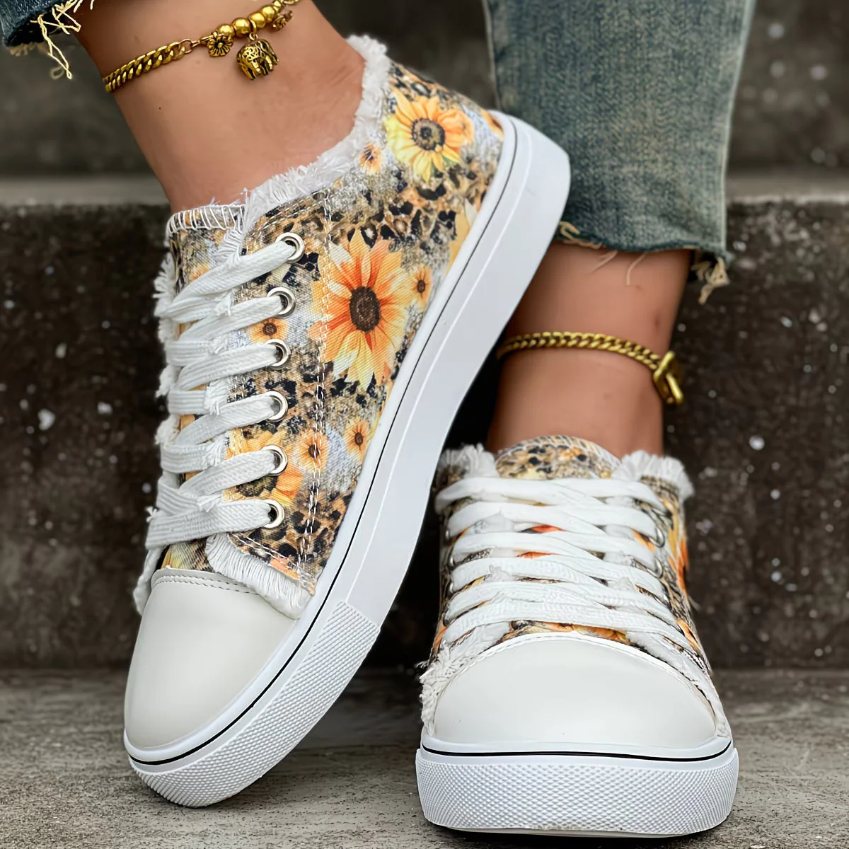 Portia - Sneaker Con Lacci e Stampa Girasole - Image 5