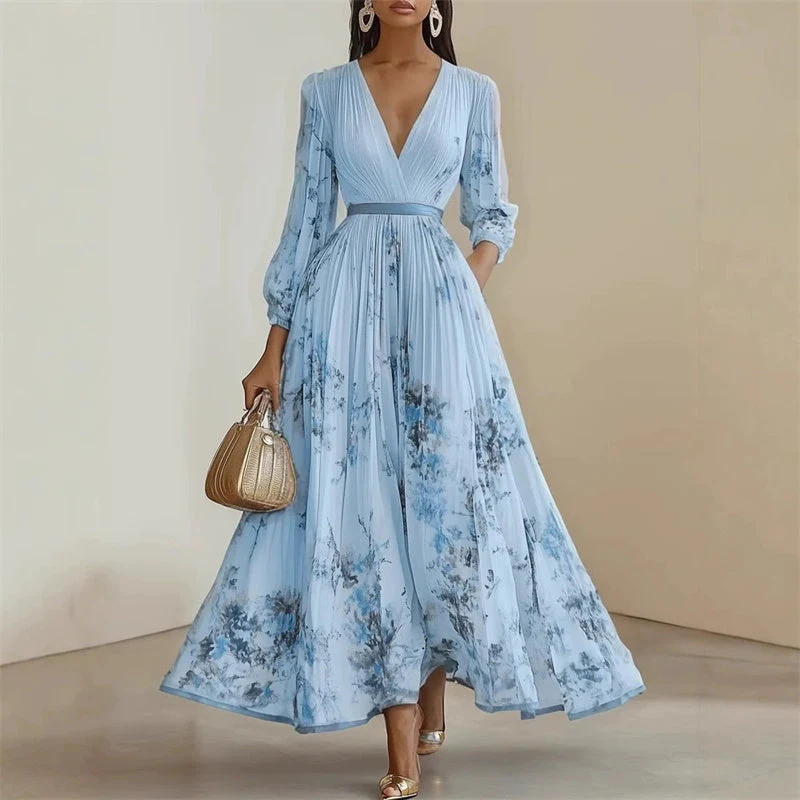 Pramudi - Elegante Abito lungo a Maniche lunghe - Image 2